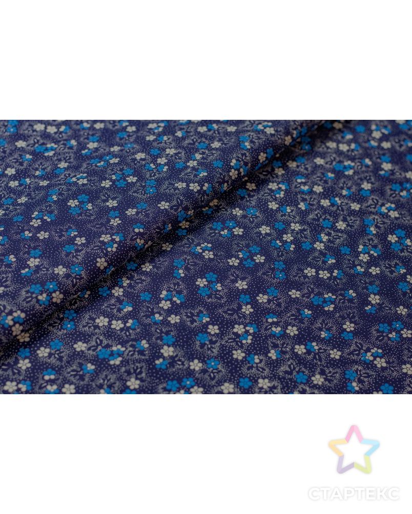 Рубашечно-плательный хлопок с мелким цветочным рисунком на синем фоне арт. ГТ-6471-1-ГТ-38-8241-10-21-1 6
