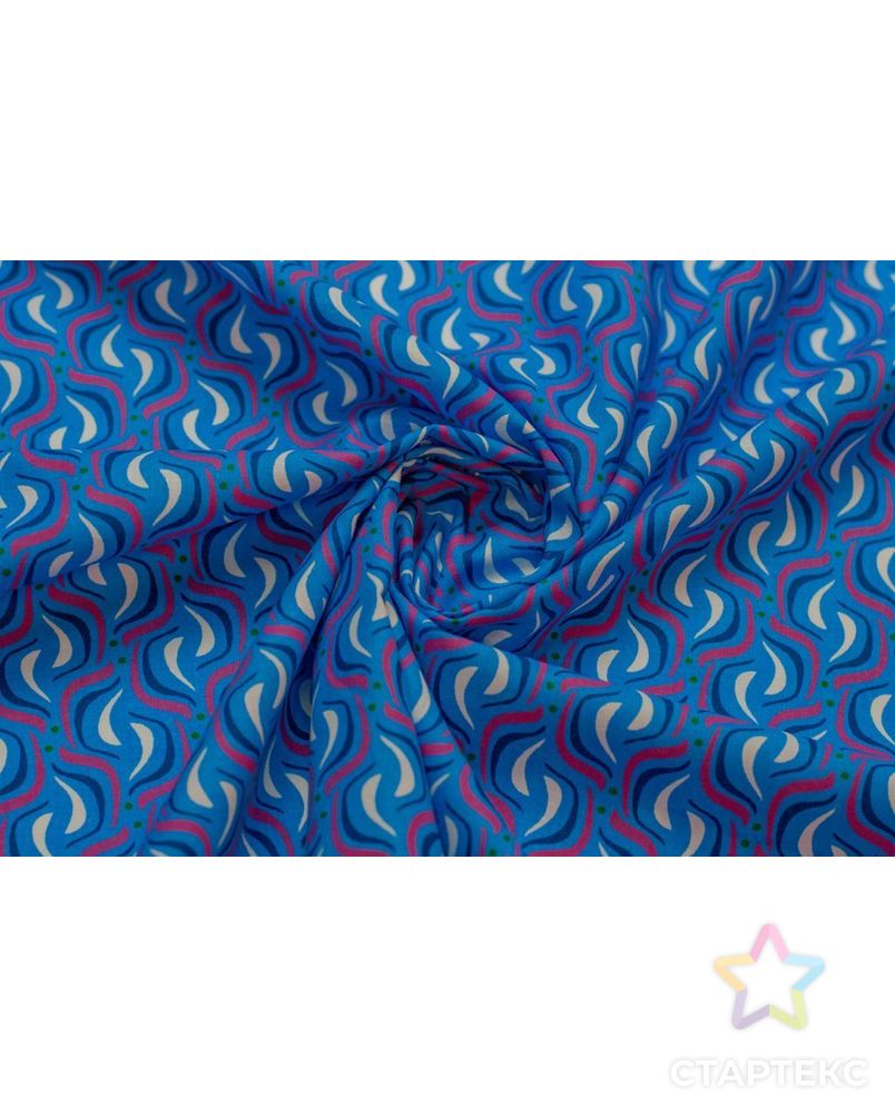 Рубашечно-плательный хлопок с абстрактным рисунком на голубом фоне арт. ГТ-6473-1-ГТ-38-8243-16-21-1 1
