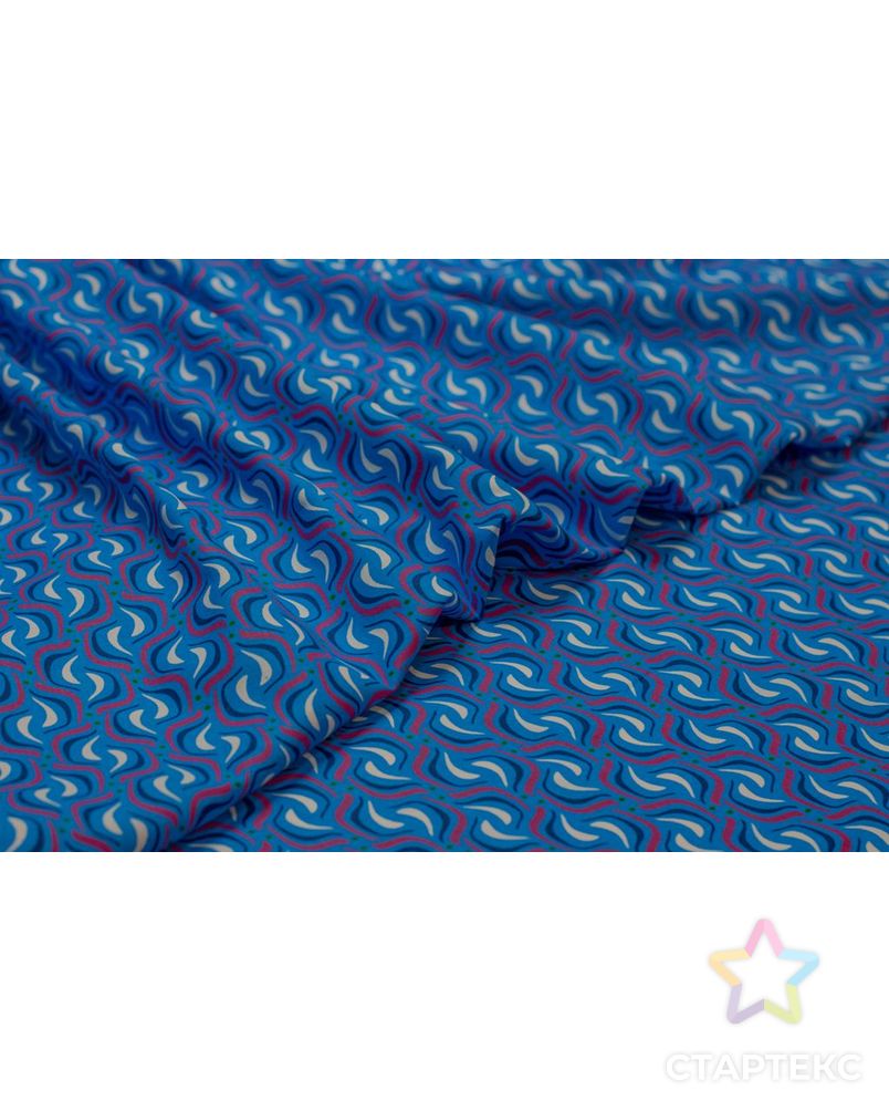 Рубашечно-плательный хлопок с абстрактным рисунком на голубом фоне арт. ГТ-6473-1-ГТ-38-8243-16-21-1 3
