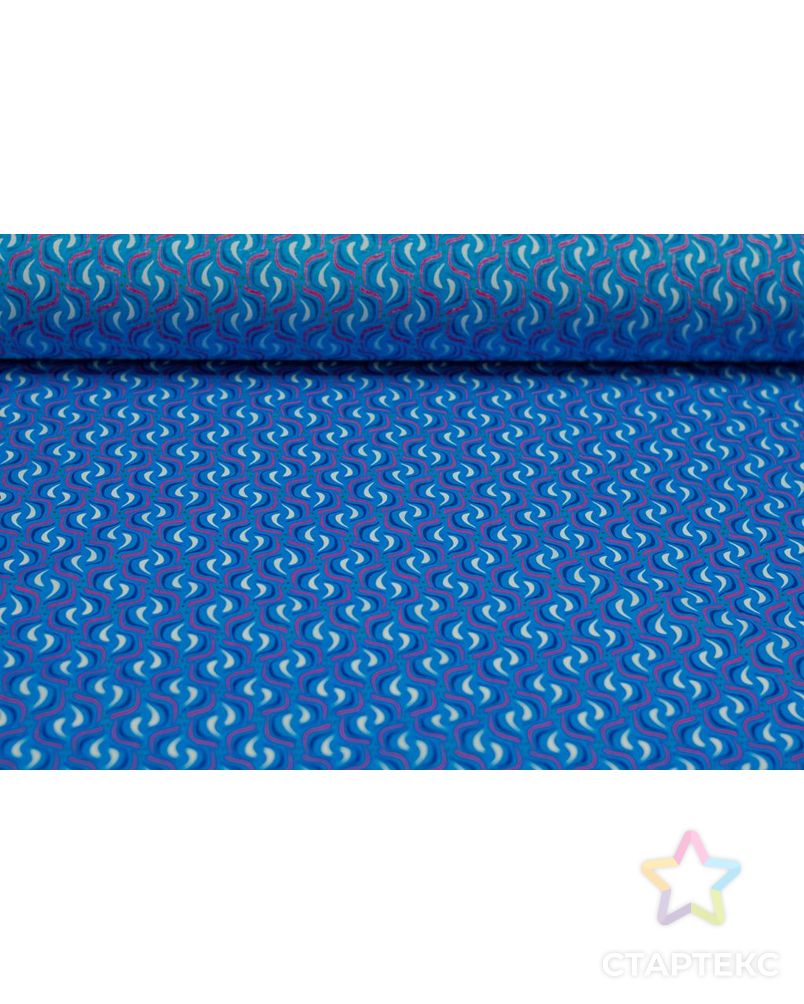 Рубашечно-плательный хлопок с абстрактным рисунком на голубом фоне арт. ГТ-6473-1-ГТ-38-8243-16-21-1 4