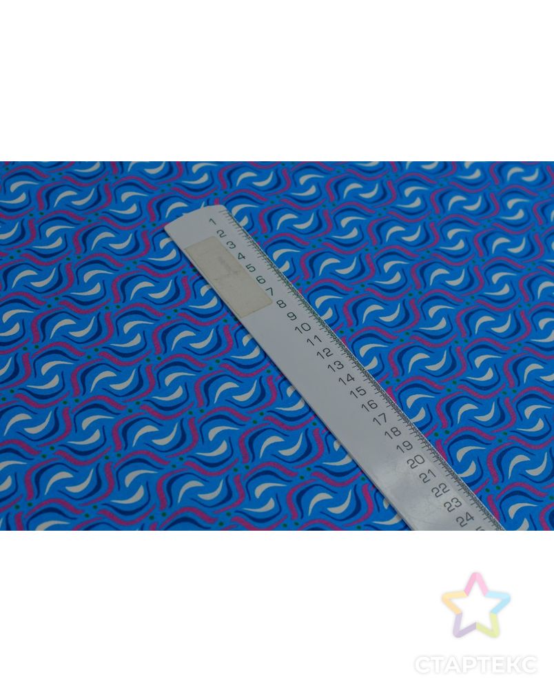 Рубашечно-плательный хлопок с абстрактным рисунком на голубом фоне арт. ГТ-6473-1-ГТ-38-8243-16-21-1 6