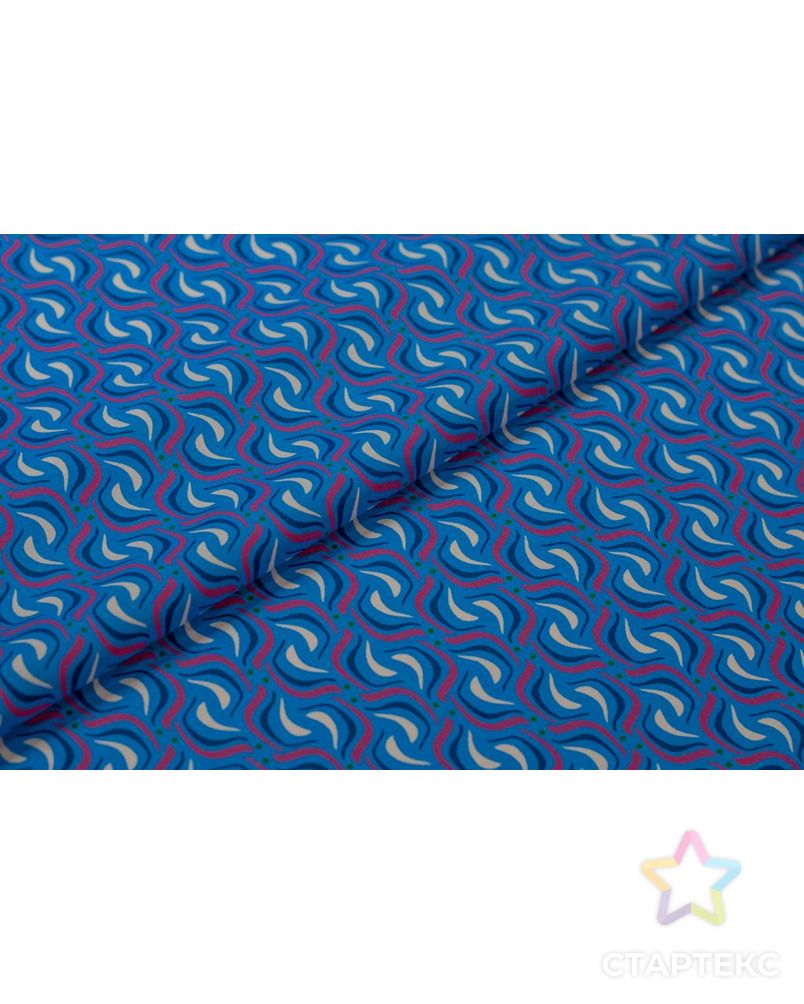Рубашечно-плательный хлопок с абстрактным рисунком на голубом фоне арт. ГТ-6473-1-ГТ-38-8243-16-21-1 7