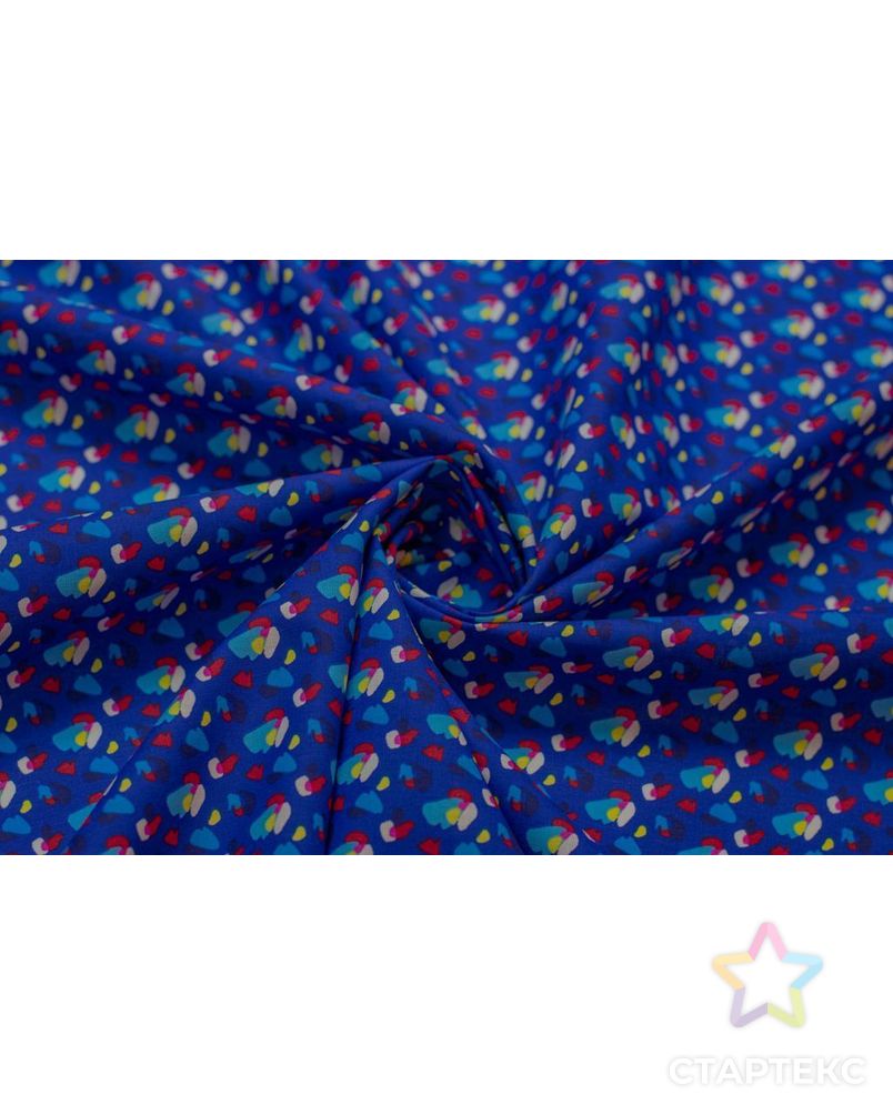 Рубашечно-плательный хлопок с рисунком "пятнышки" на синем фоне арт. ГТ-6474-1-ГТ-38-8244-2-21-1 1