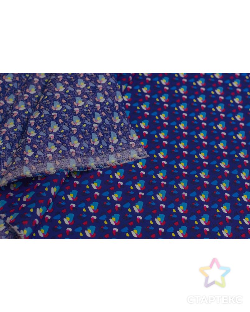 Рубашечно-плательный хлопок с рисунком "пятнышки" на синем фоне арт. ГТ-6474-1-ГТ-38-8244-2-21-1 5