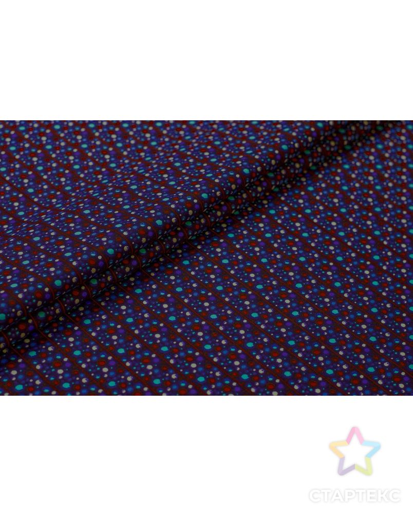 Рубашечно-плательный хлопок с рисунком "Полосы шариков" на синем фоне арт. ГТ-6476-1-ГТ-38-8246-2-21-1 2