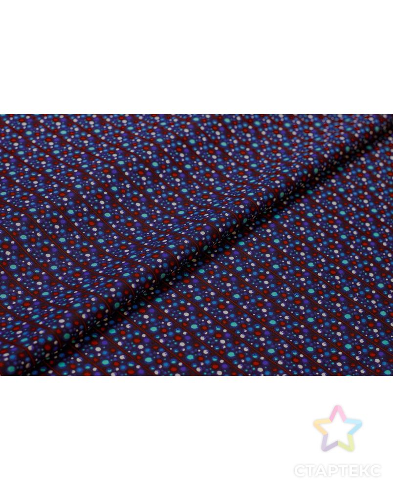 Рубашечно-плательный хлопок с рисунком "Полосы шариков" на синем фоне арт. ГТ-6476-1-ГТ-38-8246-2-21-1 7