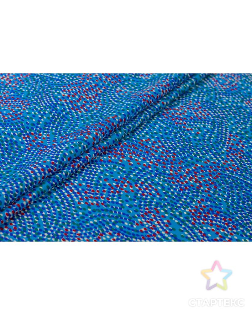 Рубашечно-плательный хлопок с рисунком "Россыпь шариков" на ярко-синем фоне арт. ГТ-6480-1-ГТ-38-8250-9-21-1 2