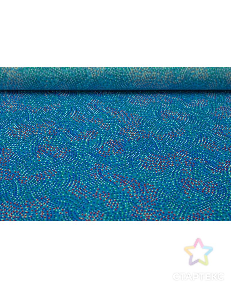 Рубашечно-плательный хлопок с рисунком "Россыпь шариков" на ярко-синем фоне арт. ГТ-6480-1-ГТ-38-8250-9-21-1 4