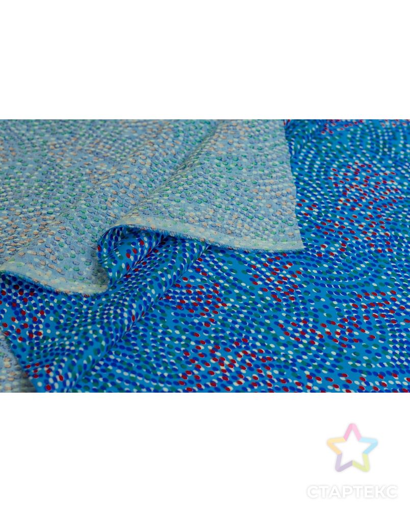 Рубашечно-плательный хлопок с рисунком "Россыпь шариков" на ярко-синем фоне арт. ГТ-6480-1-ГТ-38-8250-9-21-1 5