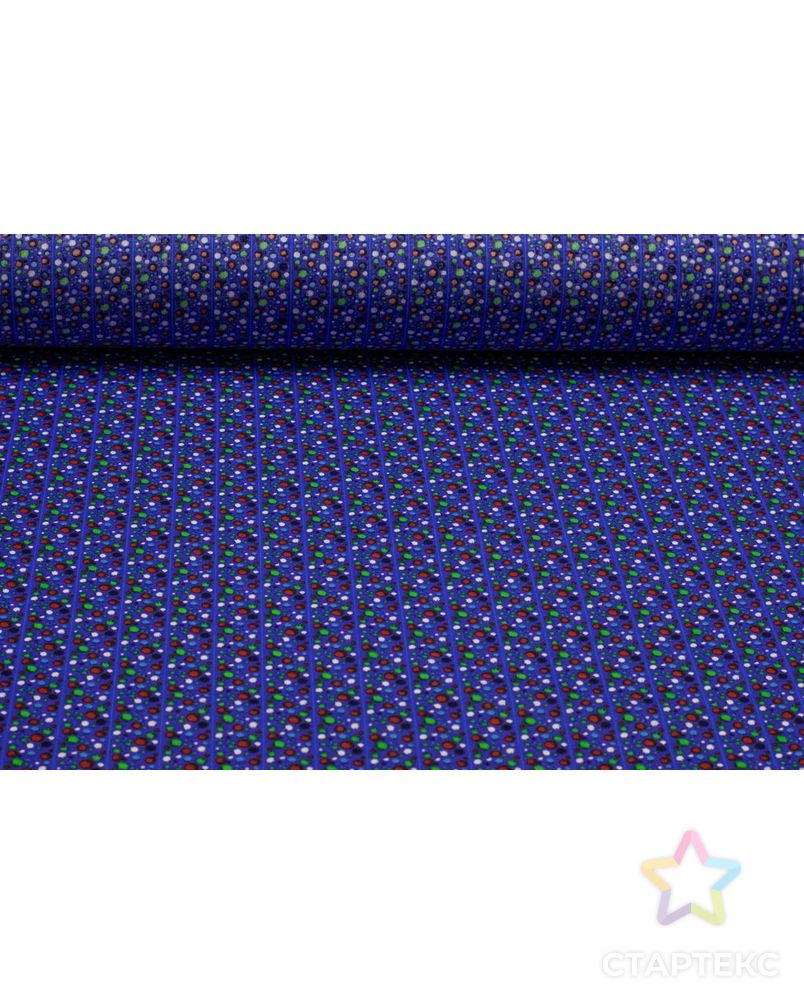 Рубашечно-плательный хлопок с рисунком "Полосы шариков" на ярко-синем фоне арт. ГТ-6484-1-ГТ-38-8255-2-21-1 4