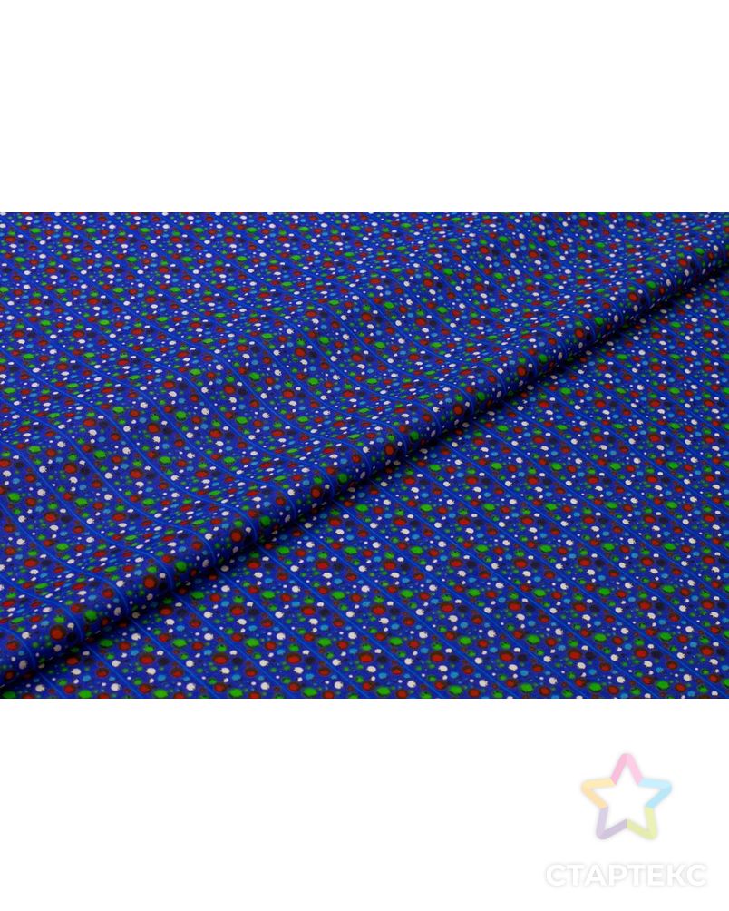 Рубашечно-плательный хлопок с рисунком "Полосы шариков" на ярко-синем фоне арт. ГТ-6484-1-ГТ-38-8255-2-21-1 6