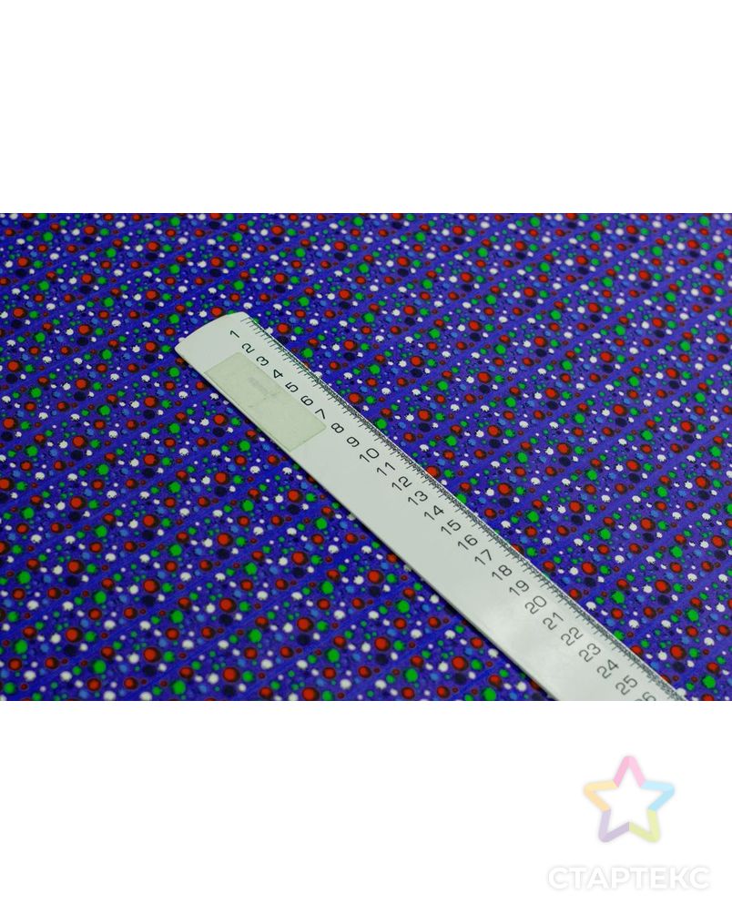 Рубашечно-плательный хлопок с рисунком "Полосы шариков" на ярко-синем фоне арт. ГТ-6484-1-ГТ-38-8255-2-21-1 7