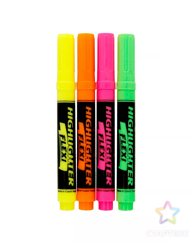 "Centropen" Набор текстовыделителей HIGHLIGHTER FLEXI - (super-flexible tip) 4 цв. 8542/4 1-5 мм 4 цв. скошенное арт. ГММ-114554-1-ГММ102544632194 - рис. 3