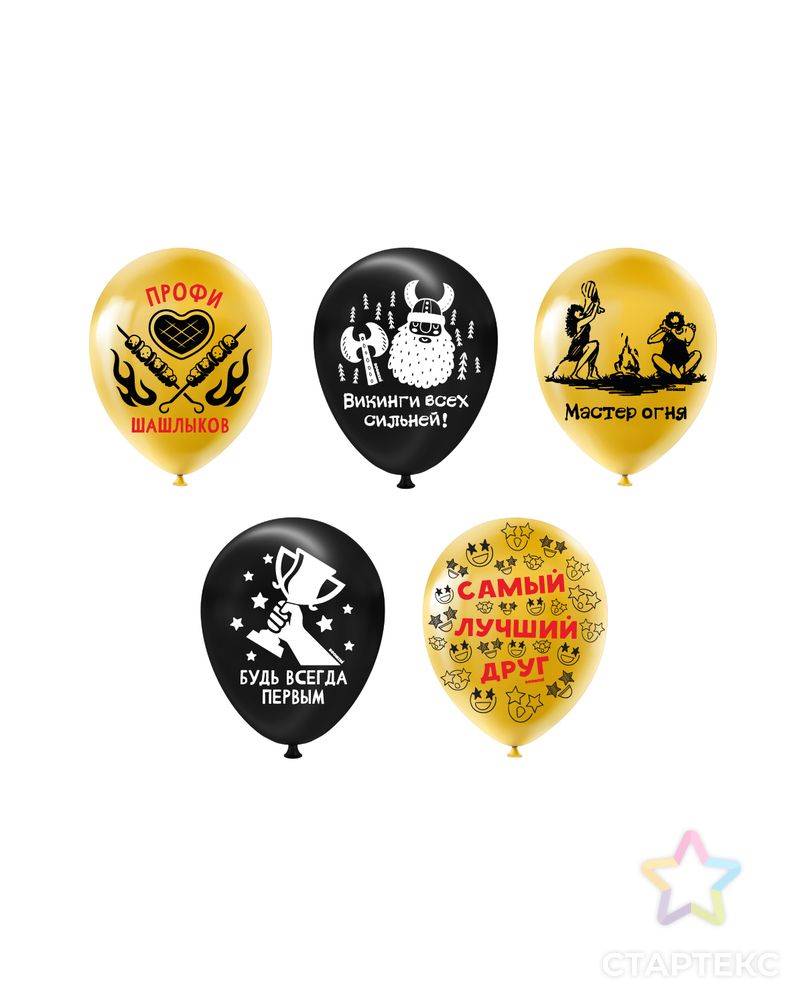 "BOOMZEE" BXVG-30 Набор воздушных шаров с рисунком 30 см 5 шт. арт. ГММ-115616-1-ГММ101433691574 2