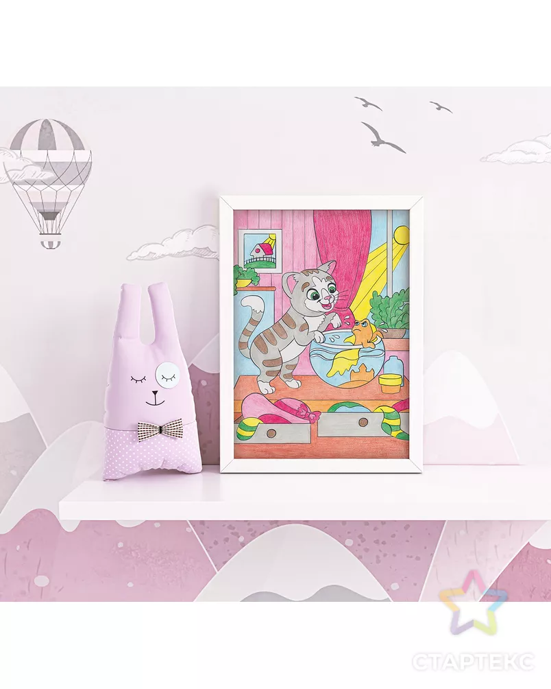 "ФРЕЯ" PNBK-007 "Котик-охотник" Набор для раскрашивания по номерам 29.5 х 20.5 см 1 л. арт. ГММ-115952-1-ГММ116973943364 - рис. 3