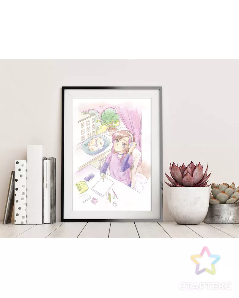 "ФРЕЯ" RPSA-0057 "Просто счастье" Скетч для раскраш. акварельными карандашами 29.7 х 21 см 1 л. арт. ГММ-117235-1-ГММ124128714894 - рис. 2