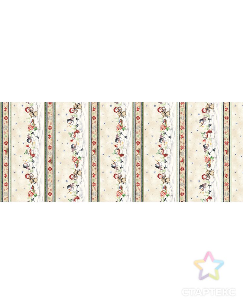 Ткани для пэчворка PEPPY SNOWMEN MEADOW ФАСОВКА 60 x 110 см 145±5 г/кв.м 100% хлопок арт. ГММ-14784-2-ГММ061932589632 1