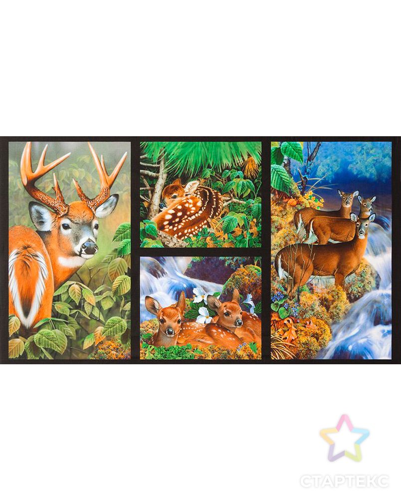 Ткани для пэчворка PEPPY NORTH AMERICAN WILDLIFE 5 ФАСОВКА 60 x 110 см 146±5 г/кв.м 100% хлопок арт. ГММ-11305-2-ГММ0052242 1