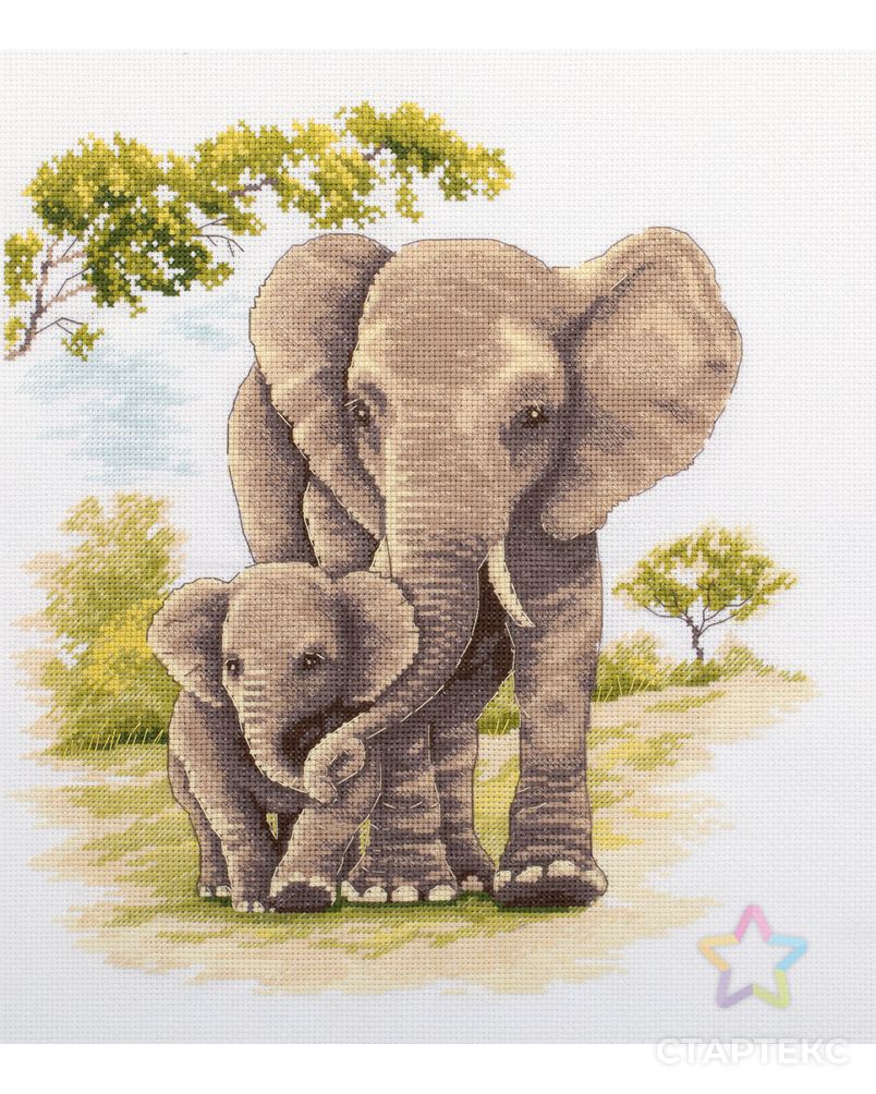 Набор для вышивания "PANNA" J-7208 "Мать и дитя. Слоны" арт. ГММ-110606-1-ГММ068840357594 4