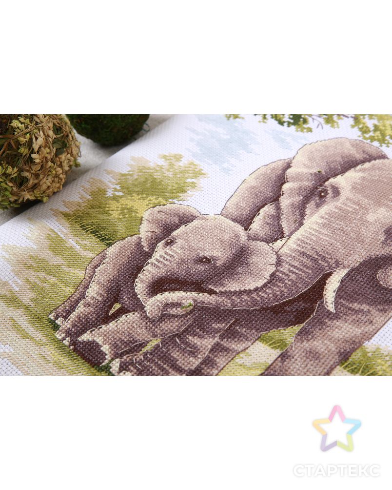 Набор для вышивания "PANNA" J-7208 "Мать и дитя. Слоны" арт. ГММ-110606-1-ГММ068840357594 5