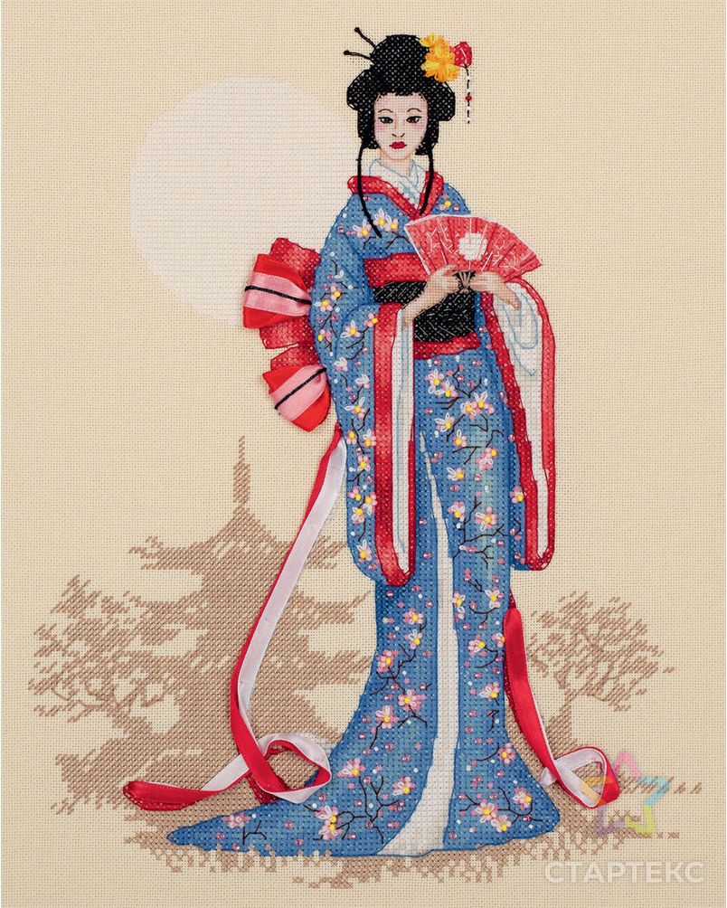 Набор для вышивания "PANNA" "Золотая серия" NM-7264 "Женщины мира. Япония" арт. ГММ-109732-1-ГММ073973241414 2