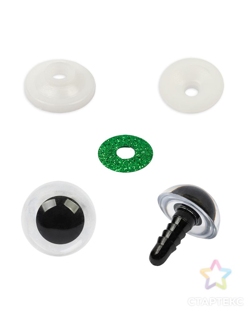 "HobbyBe" PGSB-16 Глаза пластиковые с блестящей вставкой d 16 мм 5 х 2 шт. арт. ГММ-110154-2-ГММ085696285564 1