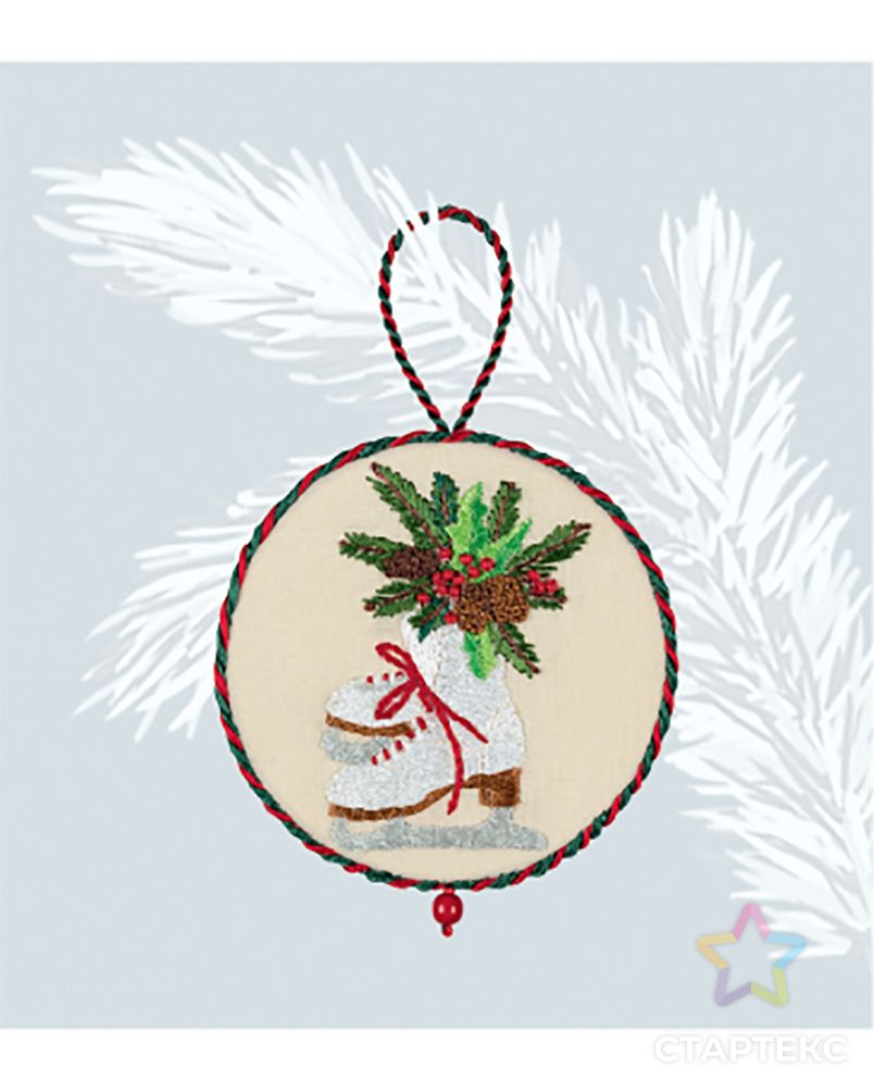 Набор для вышивания "PANNA" "Живая картина" JK-2270 "Новогодняя игрушка. Коньки" арт. ГММ-111355-1-ГММ092184042784 1