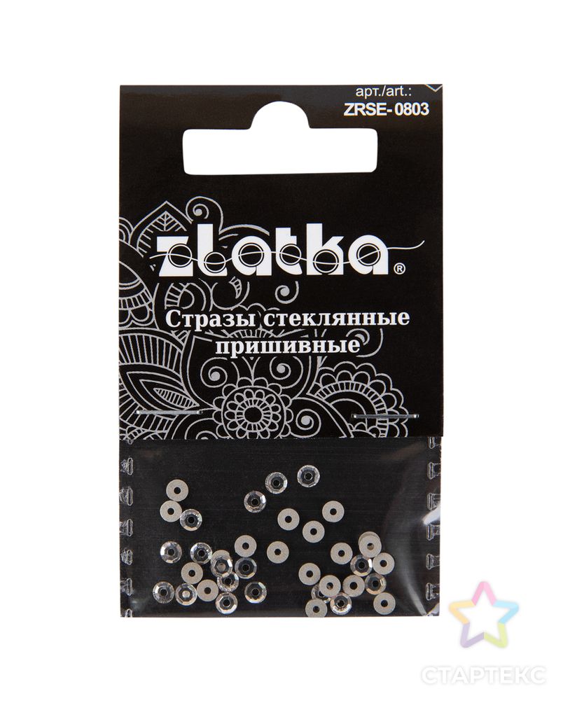 Страз "Zlatka" ZRSE-0803 Crystal 3 мм стекло 5 x 36 шт в пакете с картонным еврослотом арт. ГММ-112370-1-ГММ094447591054 1