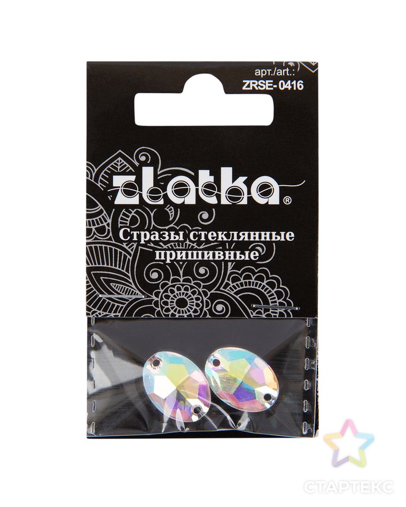 Страз "Zlatka" ZRSE-0416 AB-Crystal 16 х 11 мм стекло 5 x 2 шт в пакете с картонным еврослотом арт. ГММ-112377-1-ГММ094456116454 1