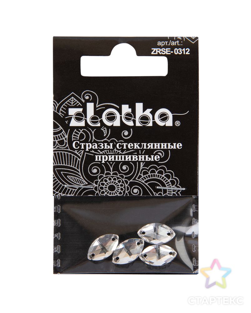 Страз "Zlatka" ZRSE-0312 Crystal 12 х 7 мм стекло 5 x 4 шт в пакете с картонным еврослотом арт. ГММ-112365-1-ГММ094456816764 1