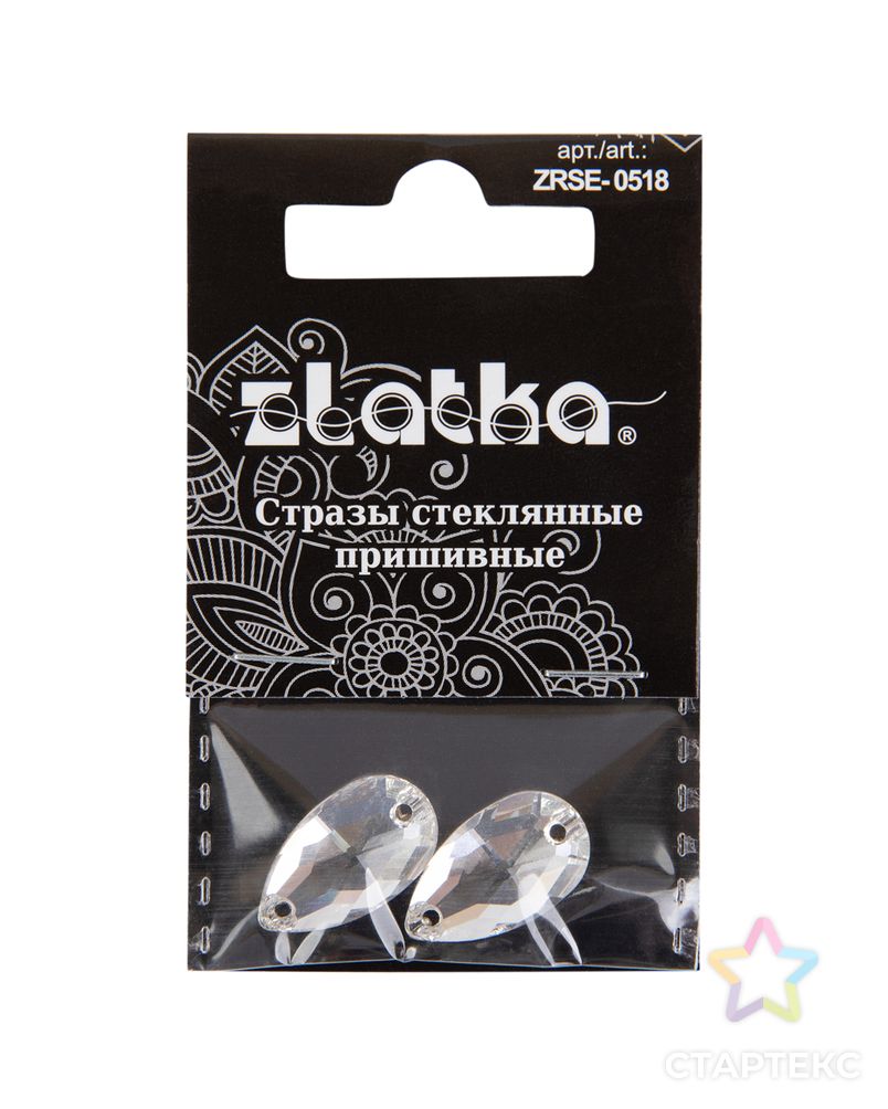 Страз "Zlatka" ZRSE-0518 Crystal 18 х 11 мм стекло 5 x 2 шт в пакете с картонным еврослотом арт. ГММ-112383-1-ГММ094469943204 1