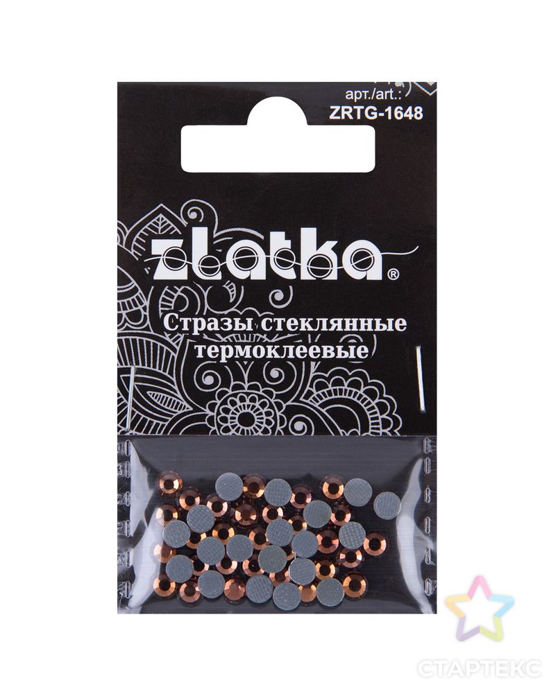 Страз клеевой "Zlatka" ZRTG-1648 SS16 цветные 3.9 мм стекло 5 x 48 шт в пакете с картонным еврослотом арт. ГММ-113426-11-ГММ094732729514 2