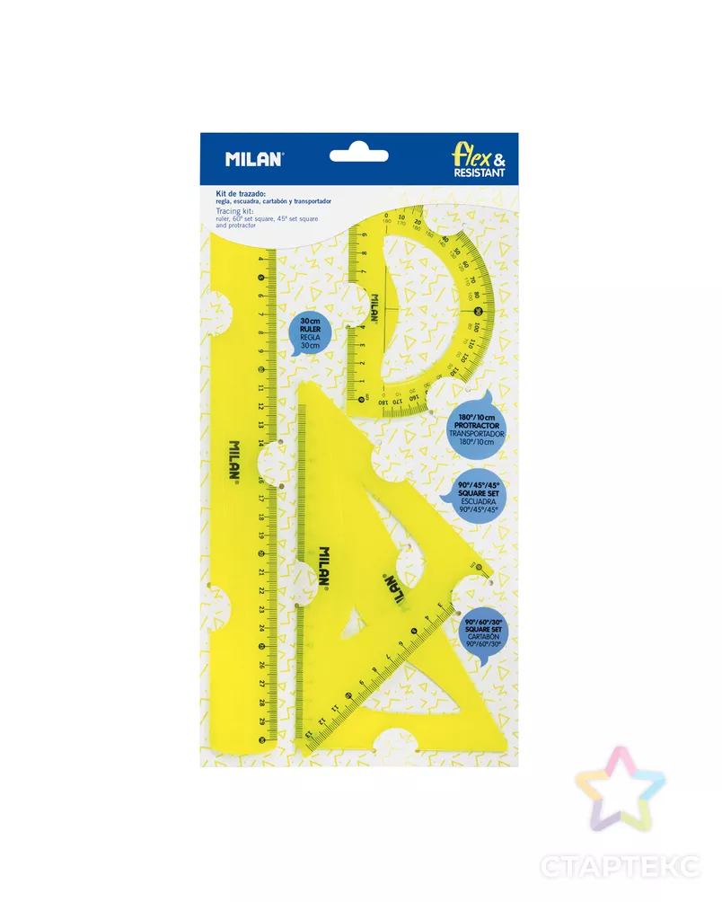 "Milan" Набор для разметки Acid Flex&Resistant 4 предмета в пакете арт. ГММ-114890-3-ГММ100145199394 - рис. 2
