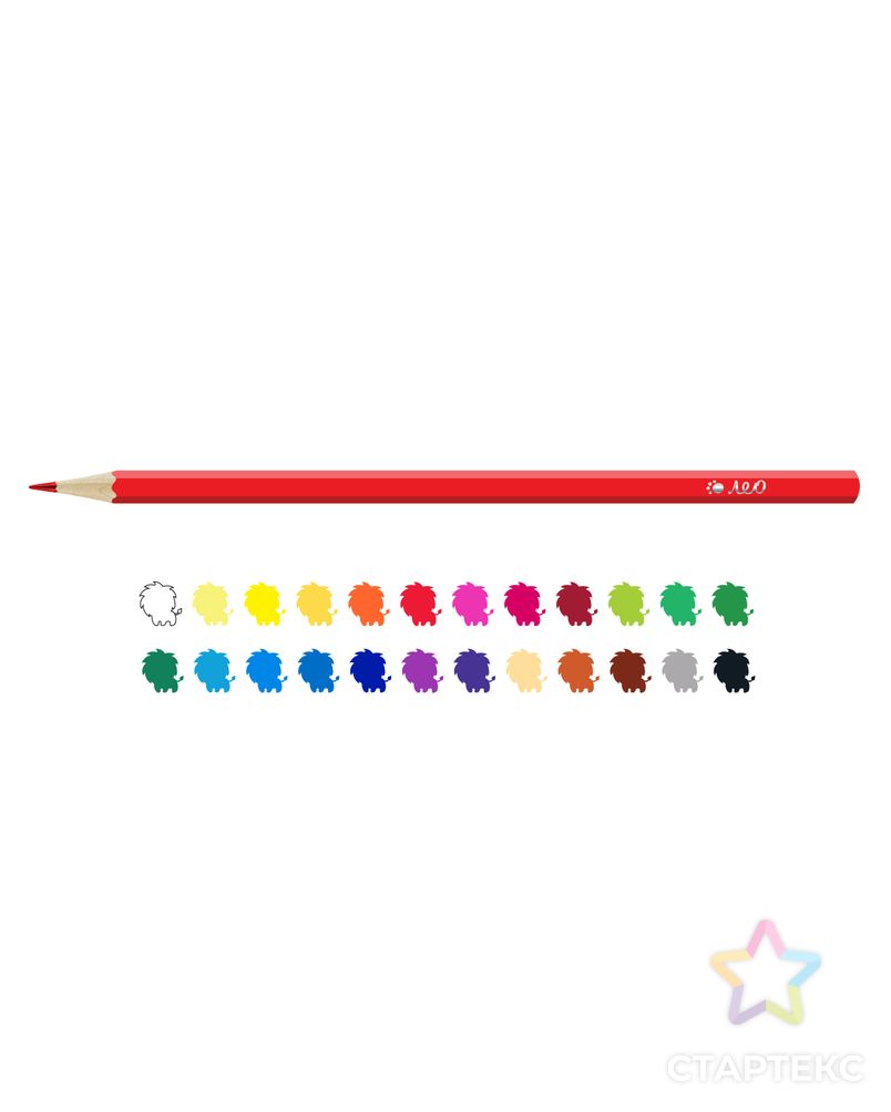 "Лео" "Ярко" Набор цветных карандашей LBSCP-24 заточенный 4 х 24 цв. арт. ГММ-112702-1-ГММ100662004894 2