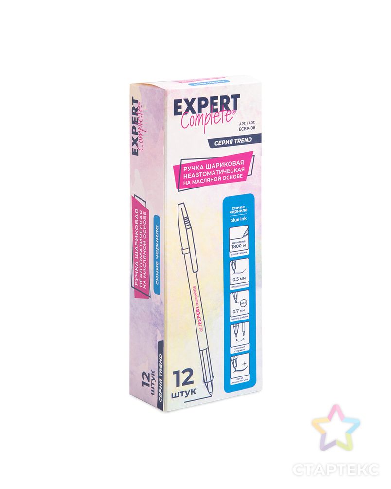 "Expert Complete" Trend Pastel Ручка шариковая неавтоматическая ECBP-06 0.5 мм 12 шт. арт. ГММ-114170-1-ГММ108551487244 3