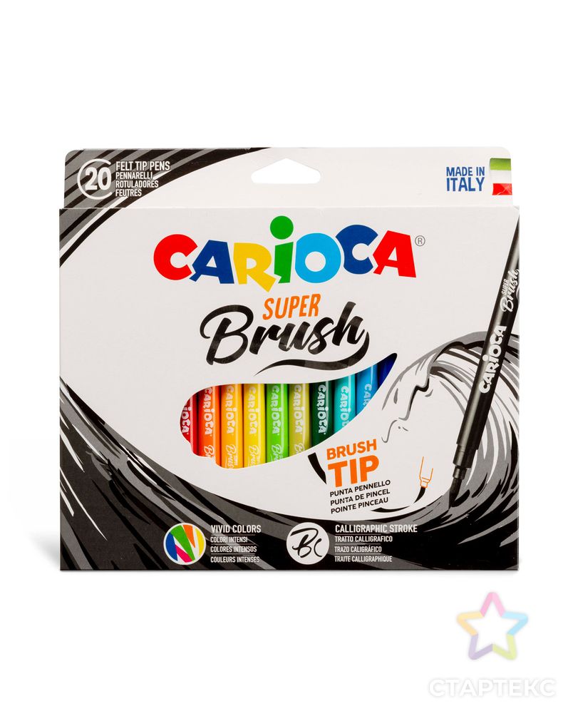 "Carioca" Фломастеры Super-brush, наконечник-кисть 20 цв арт. ГММ-114493-1-ГММ078093066174 1
