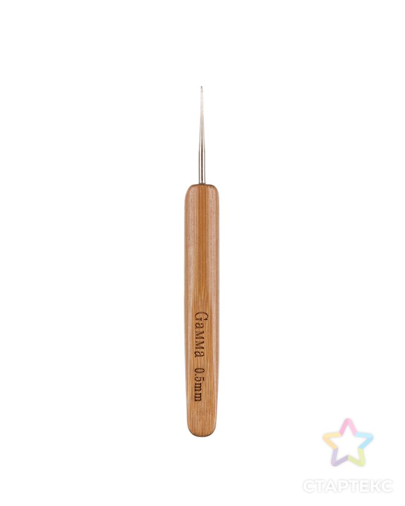 Для вязания крючок с бамбуковой ручкой RHB сталь бамбук d 0.5 мм 13.5 см в блистере арт. ГММ-111576-1-ГММ081410756644 2