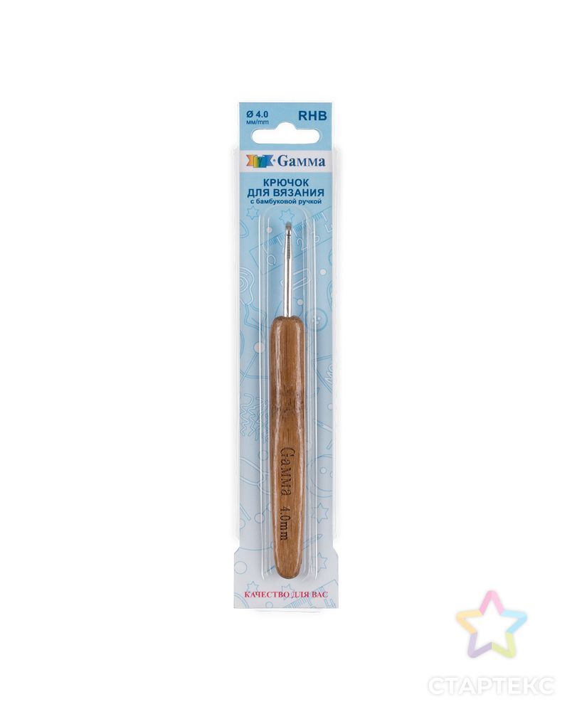 Для вязания крючок с бамбуковой ручкой RHB бамбук алюминий d 4.0 мм 13.5 см в блистере арт. ГММ-111578-1-ГММ081410763234 5