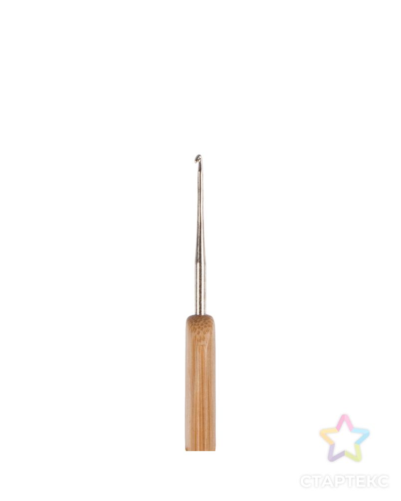 Для вязания крючок с бамбуковой ручкой RHB сталь бамбук d 1.0 мм 13.5 см в блистере арт. ГММ-111581-1-ГММ081410789424 3