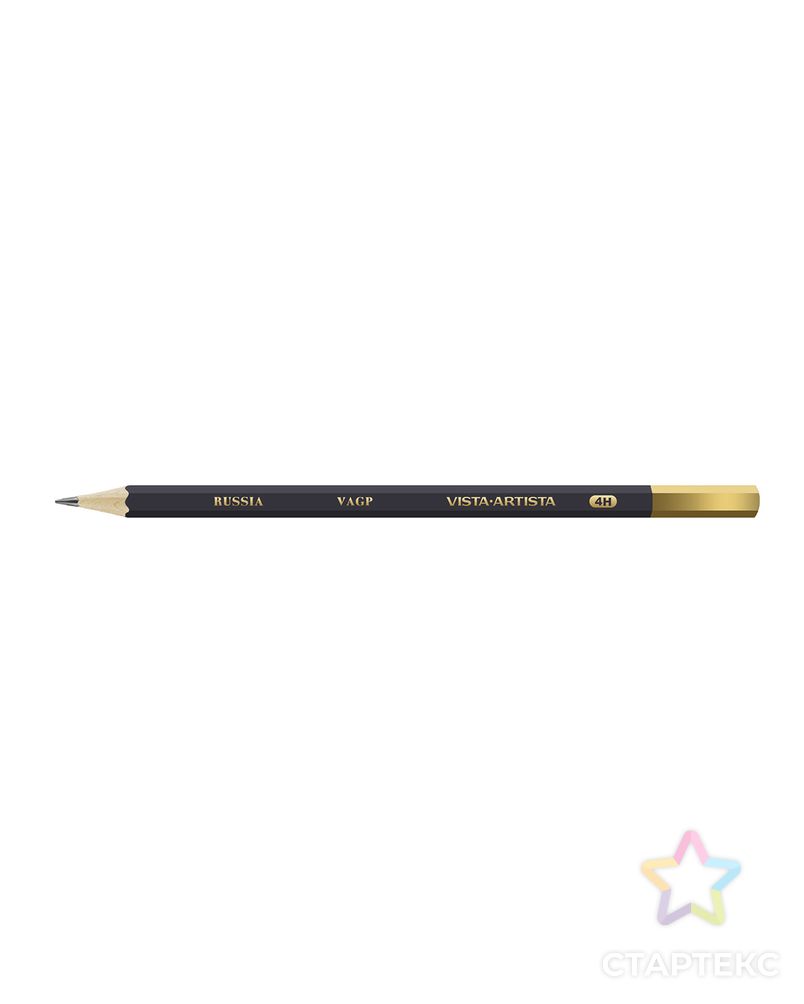 "VISTA-ARTISTA" VAGP Чернографитный карандаш заточенный 4Т (4H) 12 шт. арт. ГММ-112892-1-ГММ082698543124 1