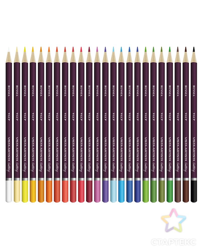 "VISTA-ARTISTA" VGCP-24 "Gallery" Набор цветных карандашей 4 х 24 цв. арт. ГММ-112902-1-ГММ082985587804 1
