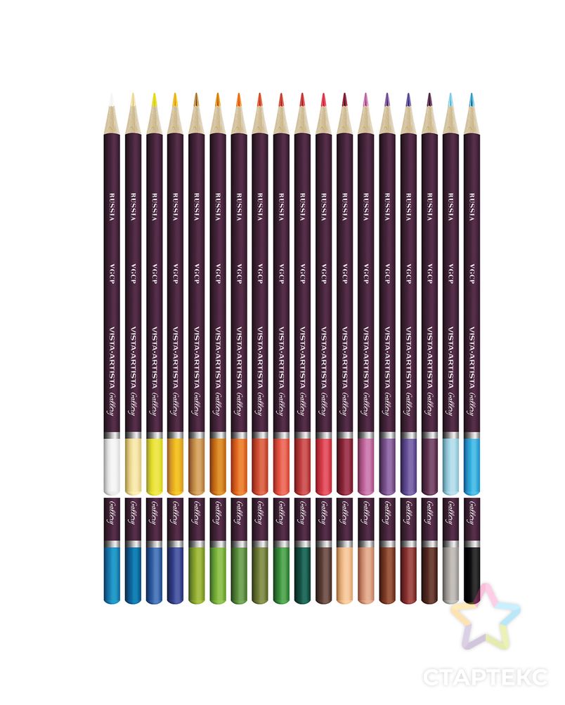 "VISTA-ARTISTA" VGCP-36 "Gallery" Набор цветных карандашей 4 х 36 цв. арт. ГММ-112903-1-ГММ082985887974 2