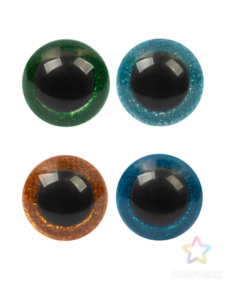"HobbyBe" PGSB-16 Глаза пластиковые с блестящей вставкой d 16 мм 5 х 2 шт. арт. ГММ-110154-2-ГММ085696285564 3