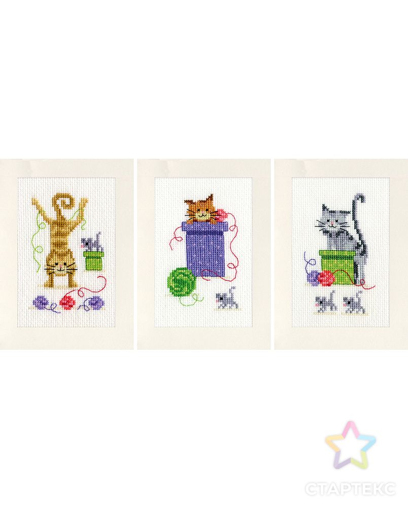 Набор для вышивания "VERVACO" PN-0145206 "Игривые кошки" арт. ГММ-112105-1-ГММ088494103964 1
