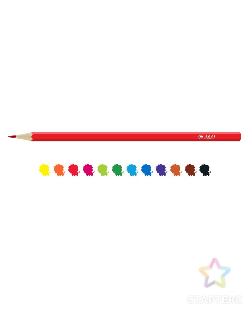 "Лео" "Учись" Набор цветных карандашей LNSCP-12 заточенный 8 х 12 цв. арт. ГММ-112721-1-ГММ097498669904 1