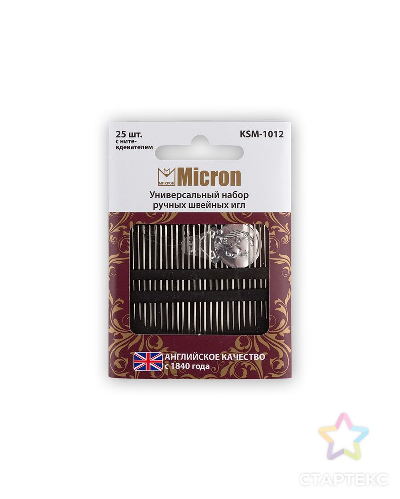 Иглы для шитья ручные "Micron" KSM-1012 универсальный набор швейных игл в блистере 25 шт. арт. ГММ-99561-1-ГММ028023037912 3