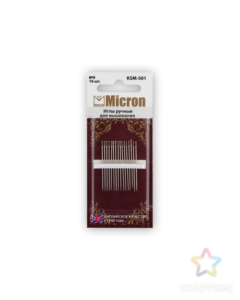 Иглы для шитья ручные "Micron" KSM-501 для вышивания в блистере 16 шт. арт. ГММ-99593-1-ГММ028251057282 3