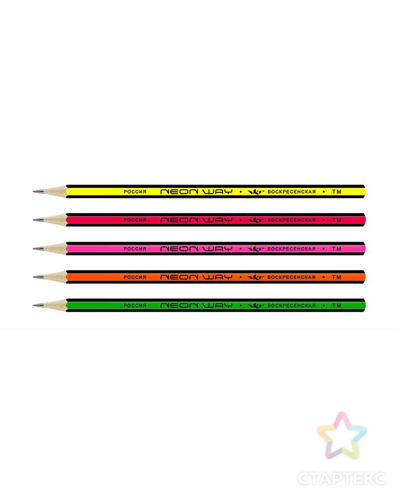 "ВКФ" "Neon way" Карандаш графитный неон с полосатыми гранями ТМ (HB) 72 шт. арт. ГММ-10161-5-ГММ0045852