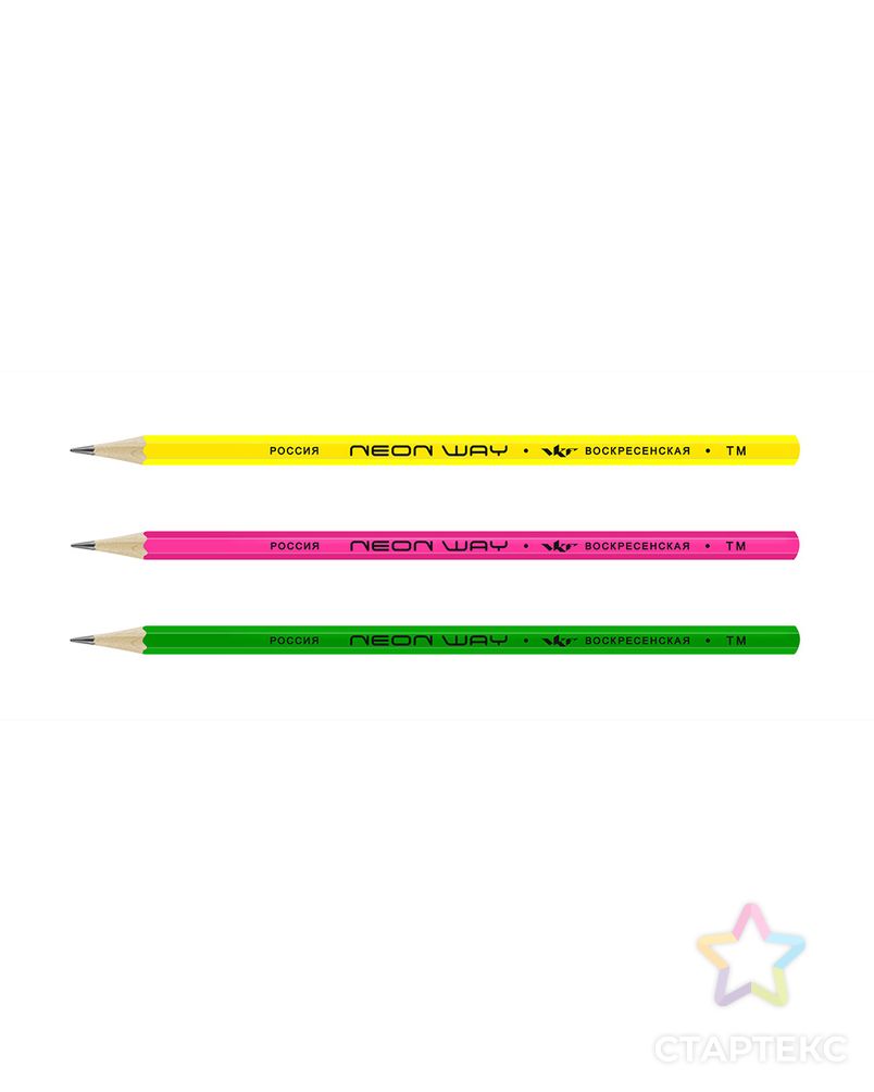 "ВКФ" "Neon way" 3P-1545 Набор графитных карандашей ОПП неон ТМ (HB) 10 х 3 шт. арт. ГММ-10162-1-ГММ0048354 3