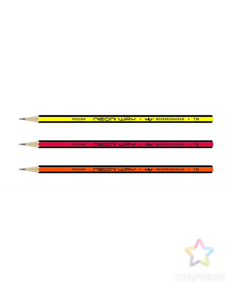 "ВКФ" "Neon way" 3P-1565 Набор графитных карандашей ОПП неон с полосатыми гранями ТМ (HB) 10 х 3 шт. арт. ГММ-10164-1-ГММ0080172 3